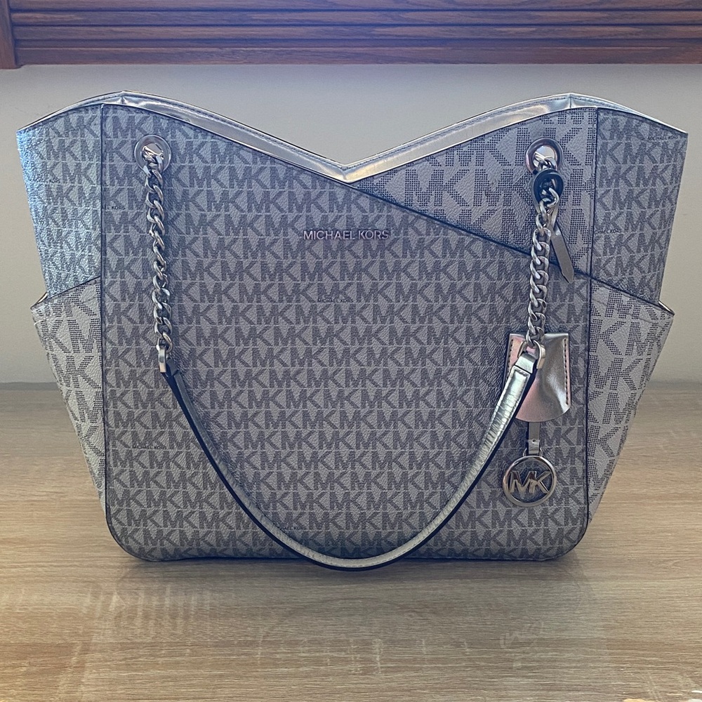 Michael Kors Silver Monogram Tote